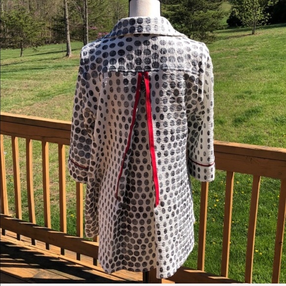 IC By Connie K Artsy Abstract Loose Button Up Zip Back Jacket Tunic Sz S - Picture 3 of 10